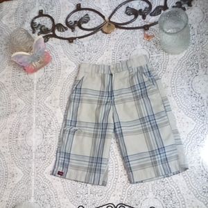 Blue and gray plaid tony Hawk shorts